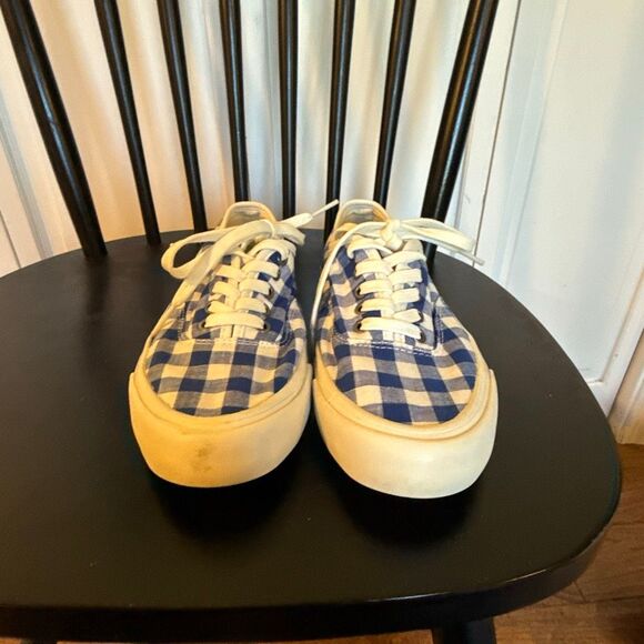 J.crew X Seavees blue gingham canvas sneakers 6 - Picture 5 of 12